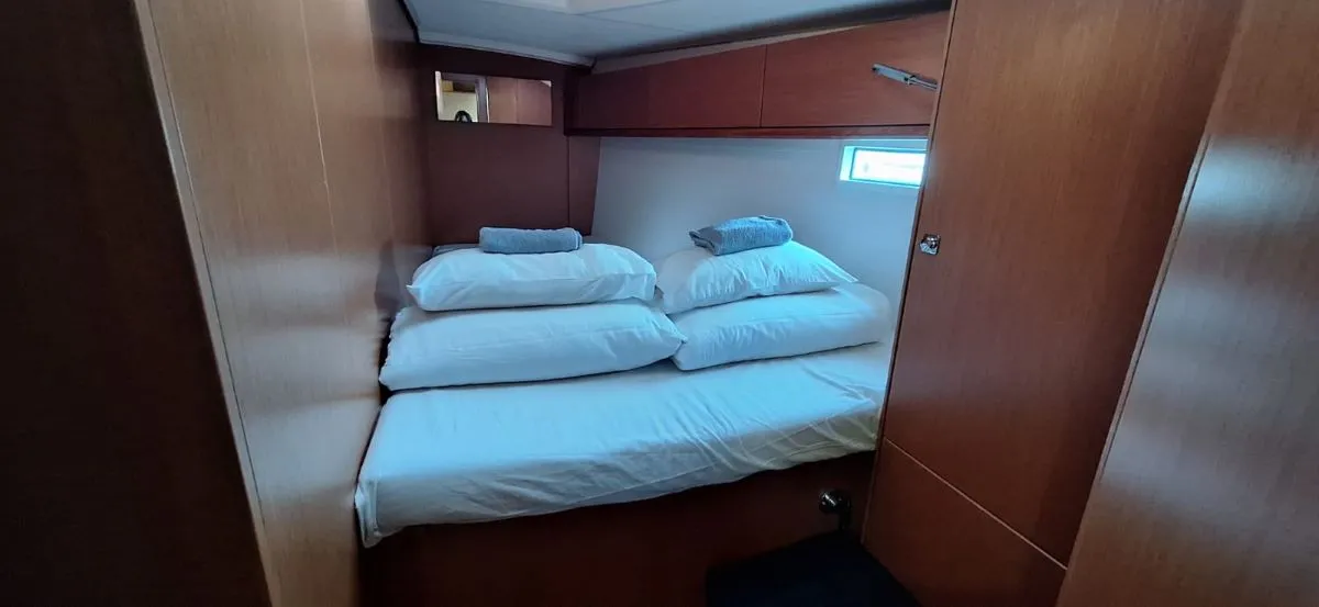 Cabin on Galeb, a Bavaria Cruiser 46 sailboat at Grad Šibenik, Croatia