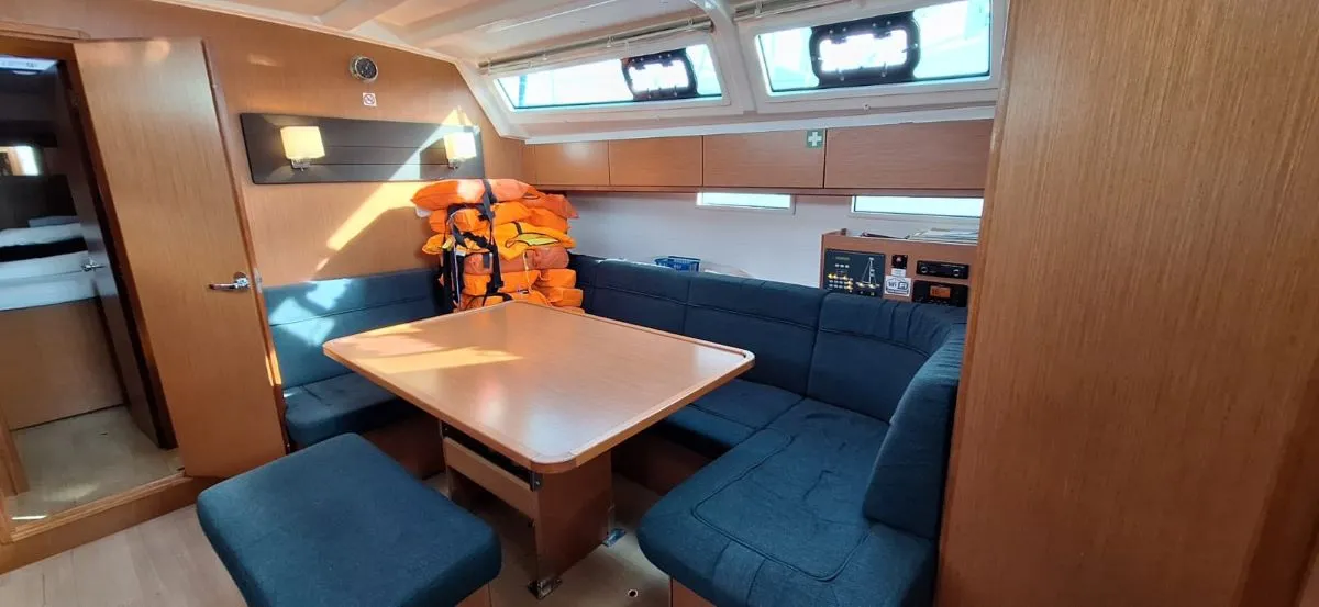Salon of Galeb, a Bavaria Cruiser 46 sailboat at Grad Šibenik, Croatia