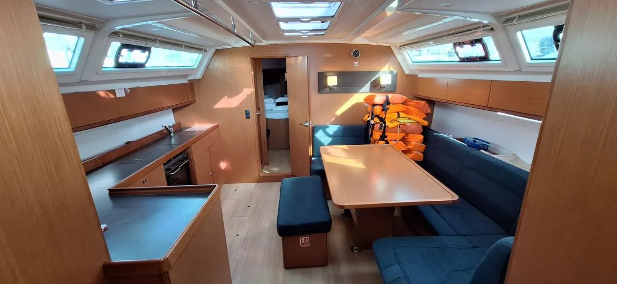 Salon of Galeb, a Bavaria Cruiser 46 sailboat at Grad Šibenik, Croatia