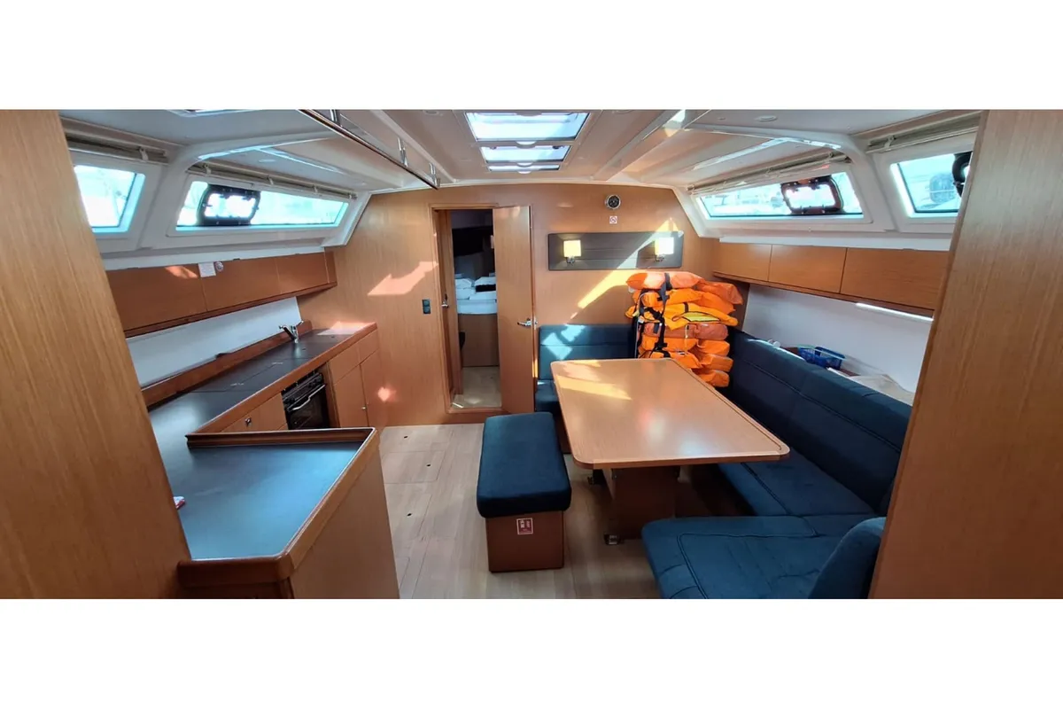 Salon of Galeb, a Bavaria Cruiser 46 sailboat at Grad Šibenik, Croatia