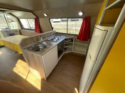 Galley of Liberty 1, a Nicols Marina 1400 motorboat at Sablé-sur-Sarthe, France