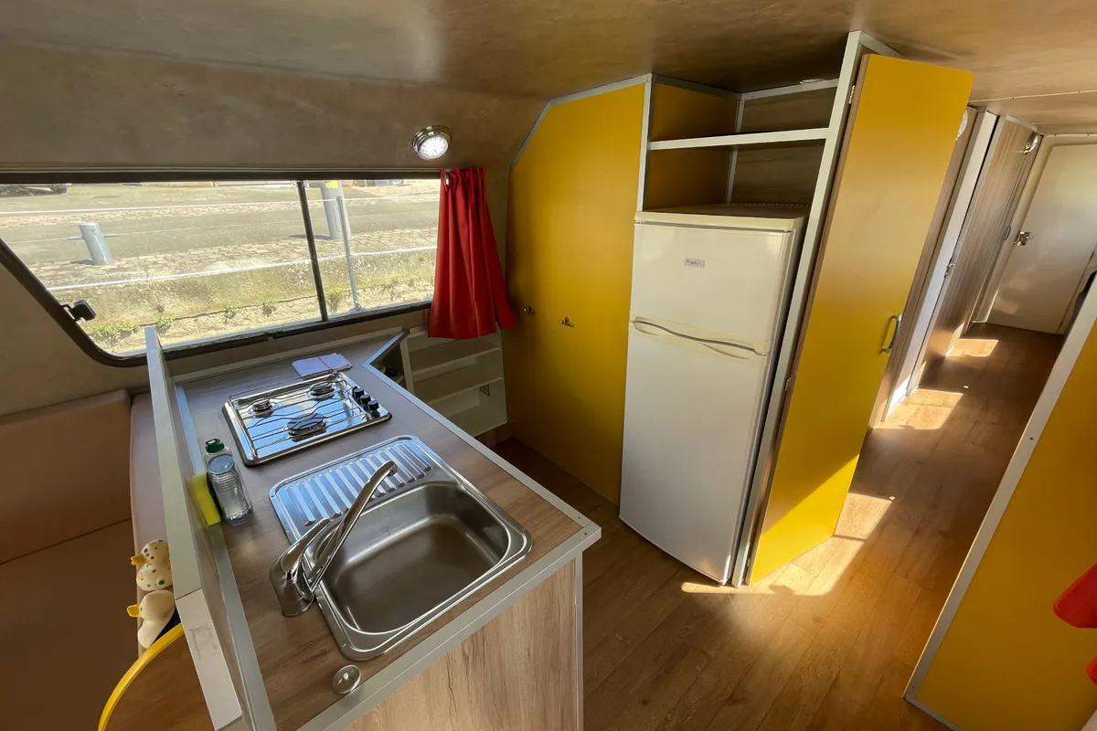 Galley of Liberty 1, a Nicols Marina 1400 motorboat at Sablé-sur-Sarthe, France