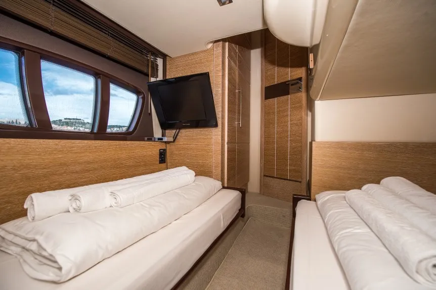 Cabin on Skyfall MY, a Azimut 47 motorboat at Grad Šibenik, Croatia
