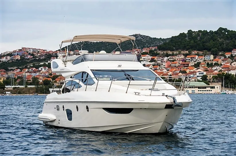 Exterior view of Skyfall MY, a Azimut 47 motorboat at Grad Šibenik, Croatia