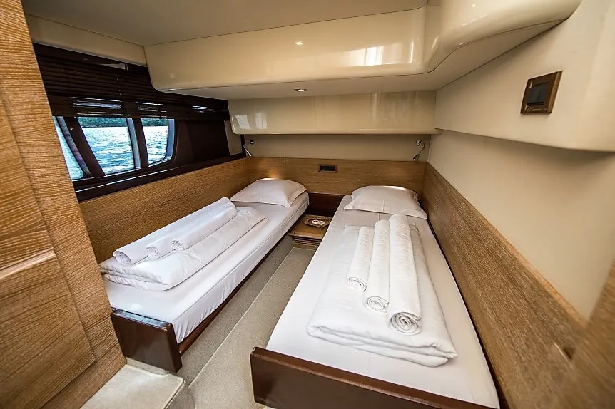 Cabin on Skyfall MY, a Azimut 47 motorboat at Grad Šibenik, Croatia