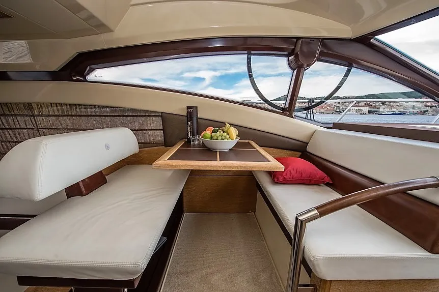 Salon of Skyfall MY, a Azimut 47 motorboat at Grad Šibenik, Croatia