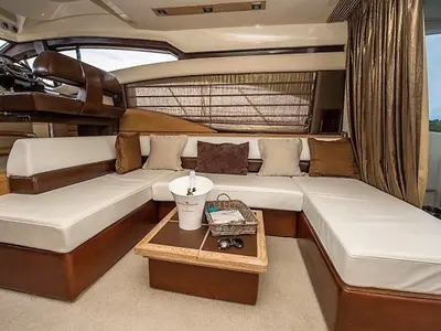 Salon of Skyfall MY, a Azimut 47 motorboat at Grad Šibenik, Croatia