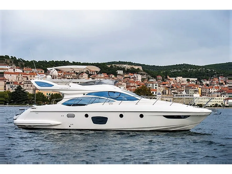 Exterior view of Skyfall MY, a Azimut 47 motorboat at Grad Šibenik, Croatia