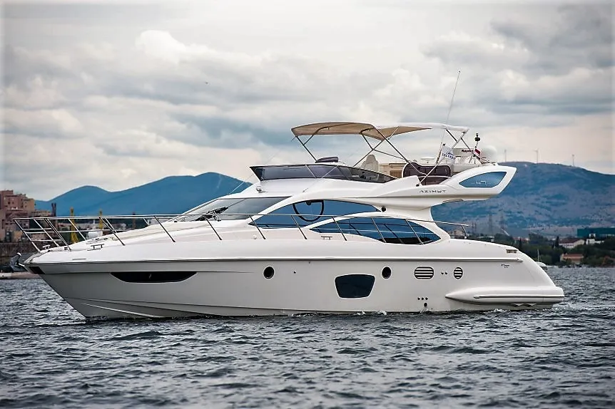 Exterior view of Skyfall MY, a Azimut 47 motorboat at Grad Šibenik, Croatia