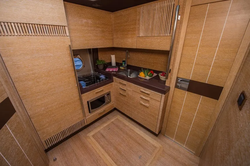 Galley of Skyfall MY, a Azimut 47 motorboat at Grad Šibenik, Croatia