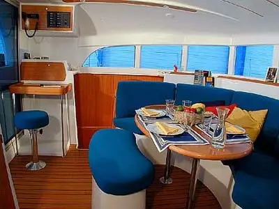Salon of AF-LAG380, a Lagoon 380 catamaran at Municipal Unit of Rhodes, Greece