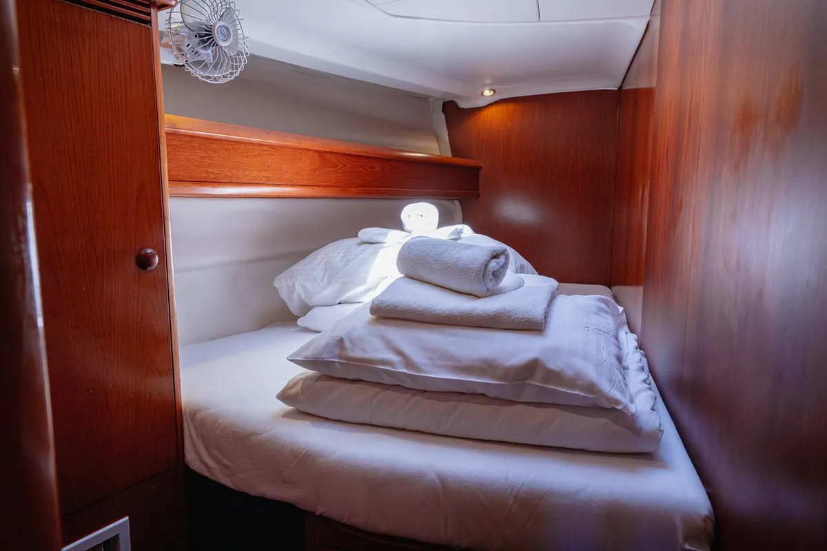 Cabin on Ziva, a Jeanneau Sun Odyssey 49 sailboat at Seget Donji, Croatia