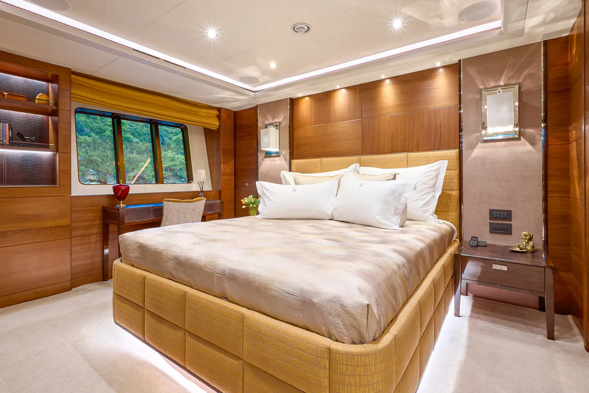 Cabin on Mirage IV, a Princess 40 motorboat at Split, Croatia
