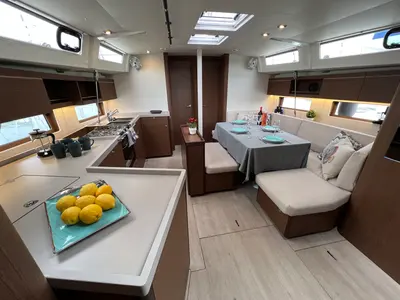 Galley of DREAM, a Beneteau Oceanis 46.1 sailboat at Athens, Greece