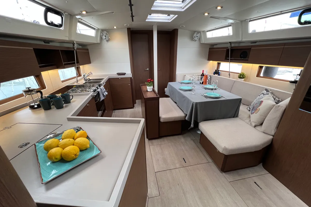 Galley of DREAM, a Beneteau Oceanis 46.1 sailboat at Athens, Greece