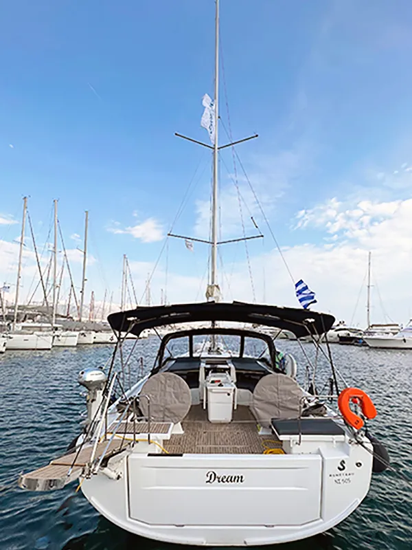 Exterior view of DREAM, a Beneteau Oceanis 46.1 sailboat at Athens, Greece