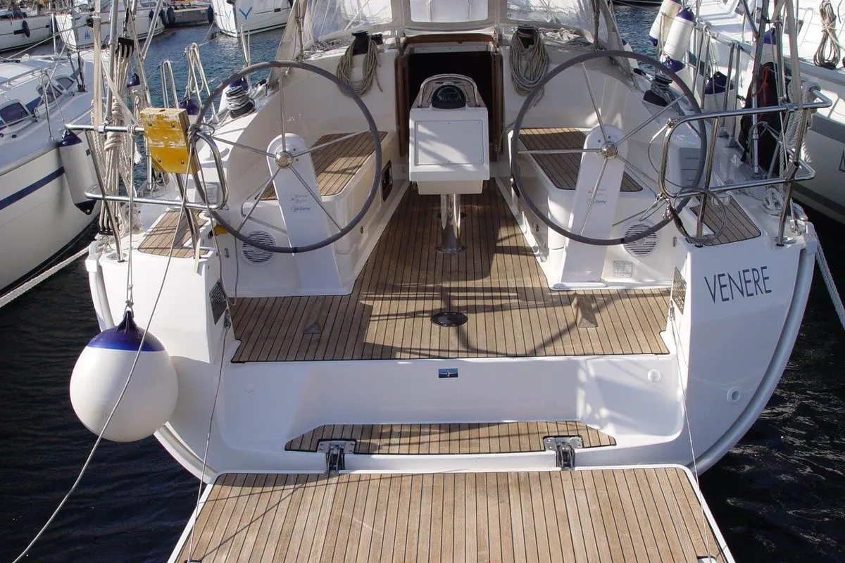 Salon of Venere, a Bavaria Cruiser 37 sailboat at Olbia, Italy