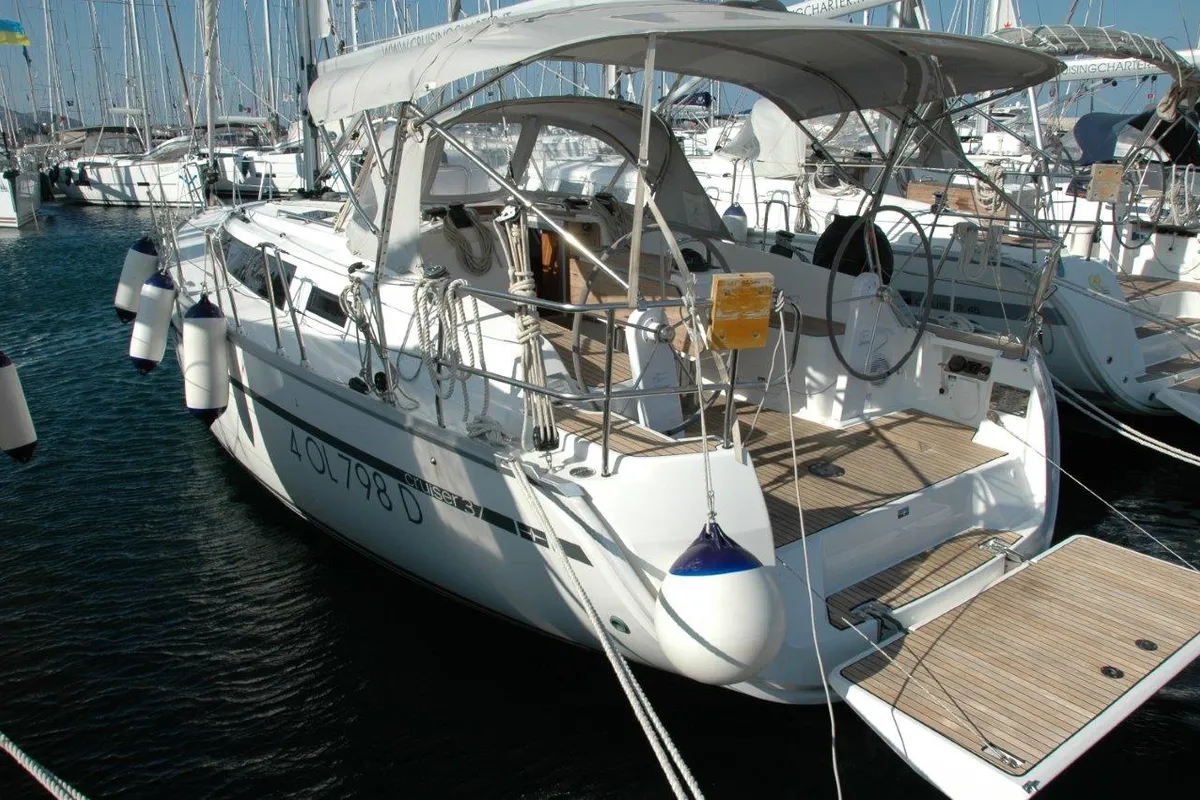 Salon of Venere, a Bavaria Cruiser 37 sailboat at Olbia, Italy
