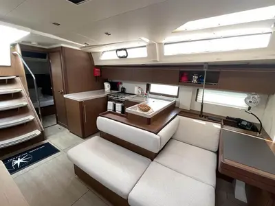 Galley of EAST, a Beneteau Oceanis 51.1 sailboat at Marmaris, Turkey