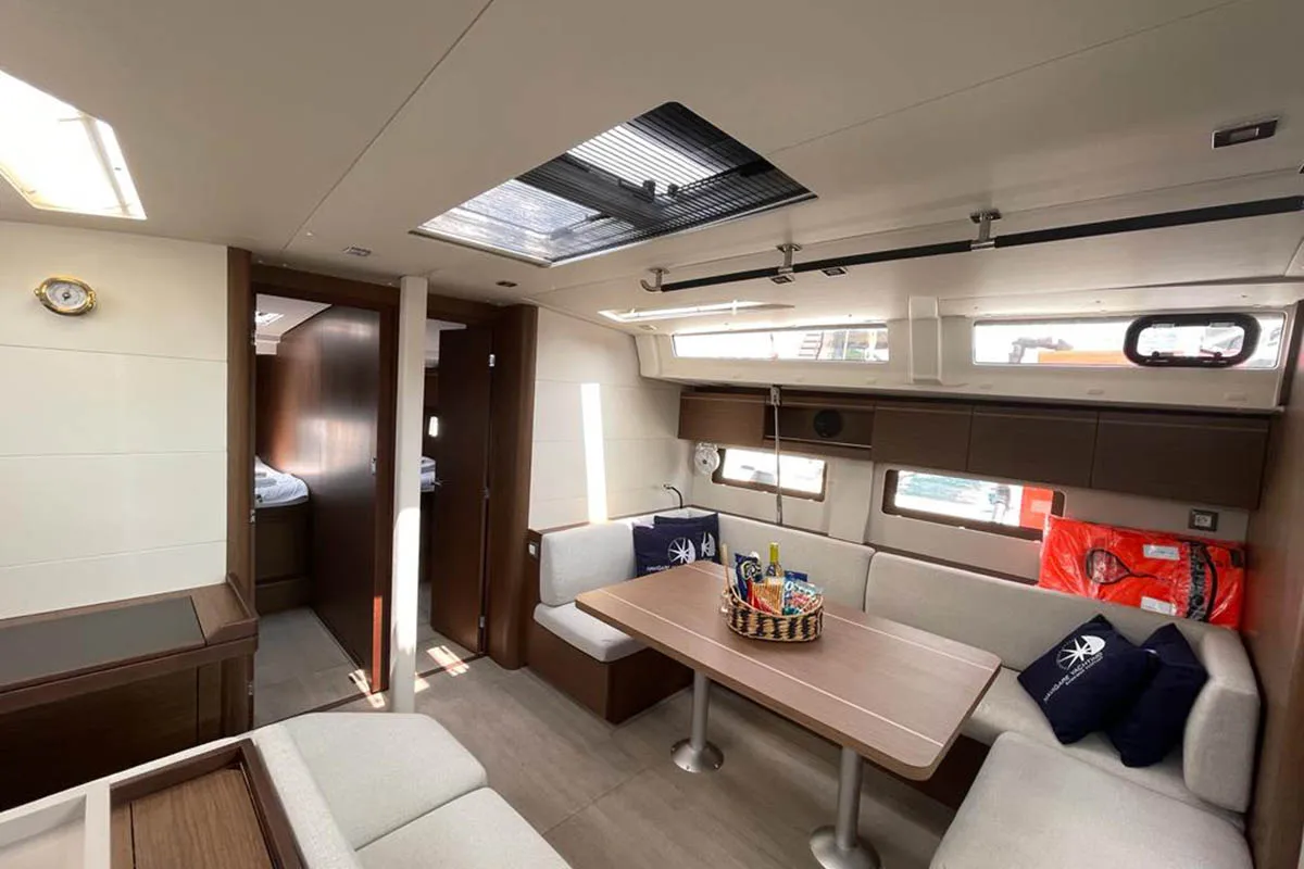 Salon of EAST, a Beneteau Oceanis 51.1 sailboat at Marmaris, Turkey