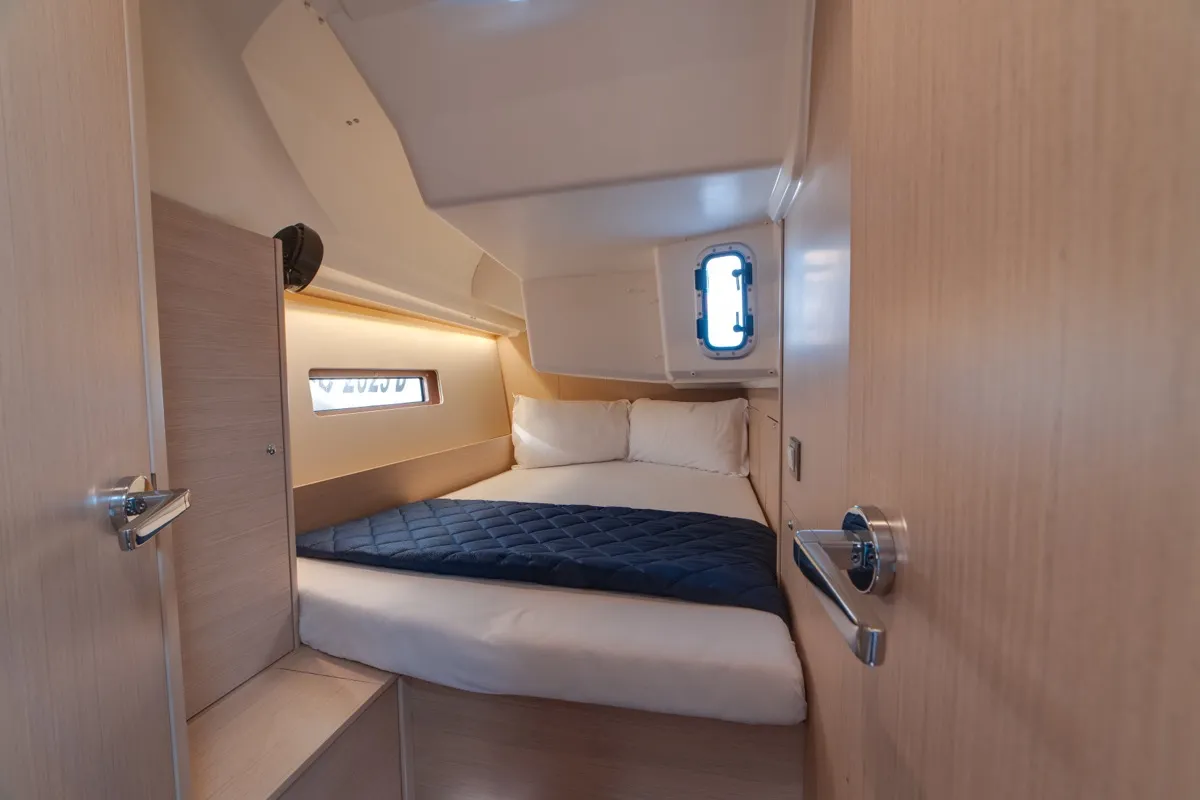 Cabin on Maverick, a Beneteau Oceanis 40.1 sailboat at Olbia, Italy