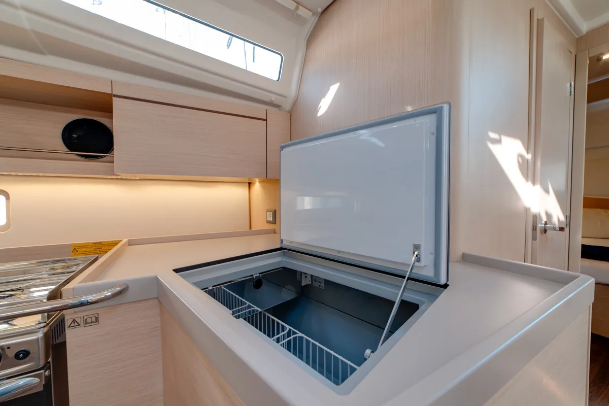 Galley of Maverick, a Beneteau Oceanis 40.1 sailboat at Olbia, Italy