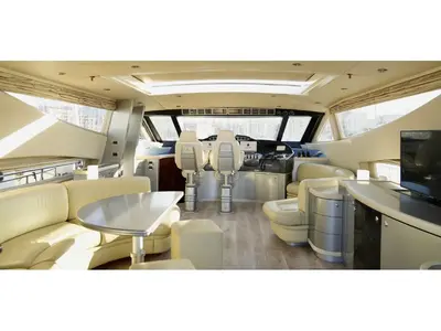 Cockpit of Alfamarine 78, a motor yacht at Cefalù, Italy