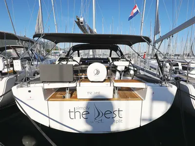 Cockpit of Simply The Best, a Hanse 548 sailboat at Grad Kaštela, Croatia