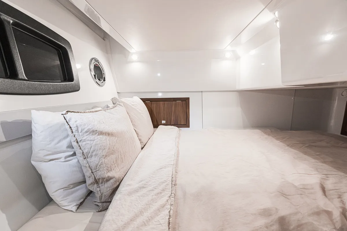 Cabin on OTTI, a Grandezza 34 OC motorboat at Grad Trogir, Croatia