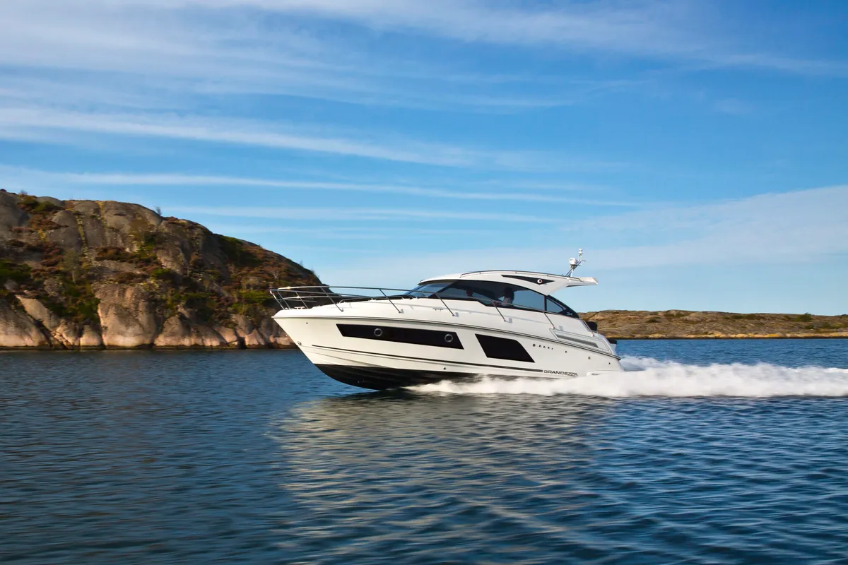 Exterior view of OTTI, a Grandezza 34 OC motorboat at Grad Trogir, Croatia