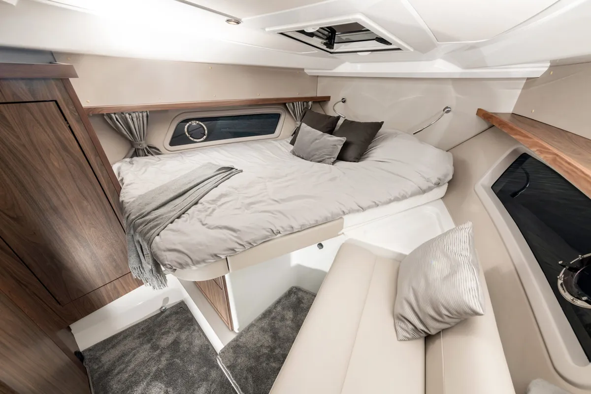 Cabin on OTTI, a Grandezza 34 OC motorboat at Grad Trogir, Croatia