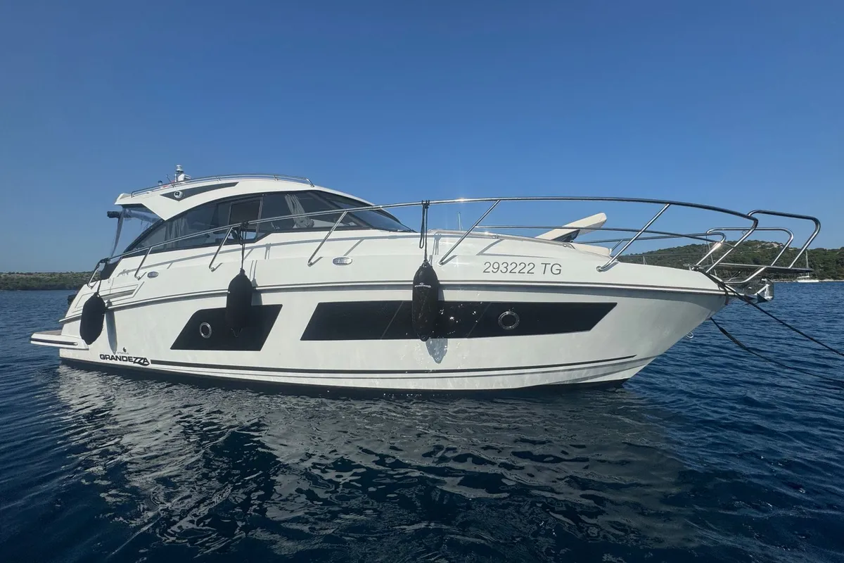 Exterior view of OTTI, a Grandezza 34 OC motorboat at Grad Trogir, Croatia