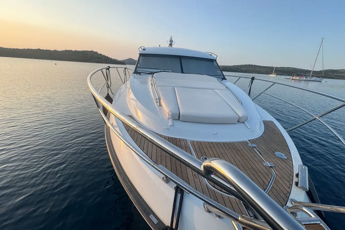 Exterior view of OTTI, a Grandezza 34 OC motorboat at Grad Trogir, Croatia