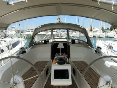 Cockpit of MH 73, a Bavaria Cruiser 41 sailboat at Murter, Croatia