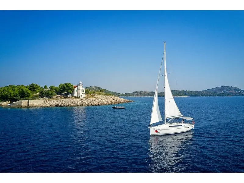Exterior view of MH 73, a Bavaria Cruiser 41 sailboat at Murter, Croatia