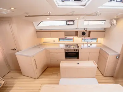 Galley of Beneteau Oceanis 46.1, a sailboat at Tonnarella, Italy