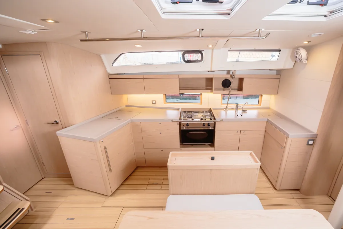 Galley of Beneteau Oceanis 46.1, a sailboat at Tonnarella, Italy