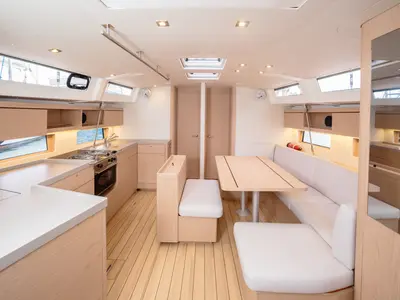 Salon of Beneteau Oceanis 46.1, a sailboat at Tonnarella, Italy