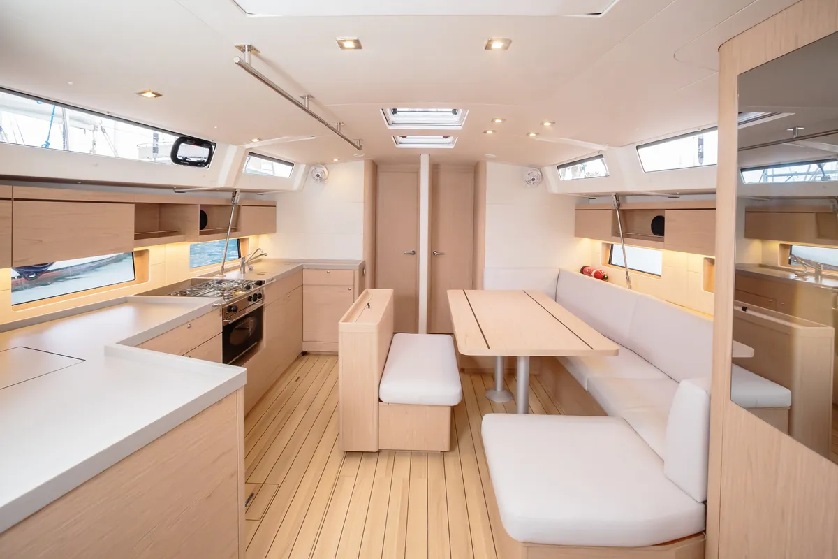 Salon of Beneteau Oceanis 46.1, a sailboat at Tonnarella, Italy