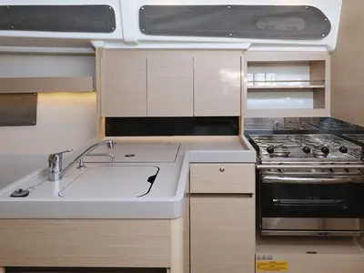 Galley of Rooster, a Beneteau Oceanis 34.1 sailboat at Pirovac, Croatia