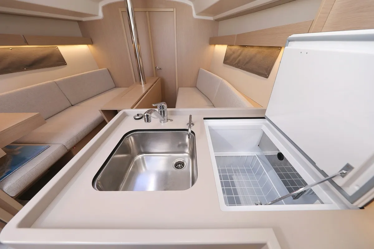 Galley of Rooster, a Beneteau Oceanis 34.1 sailboat at Pirovac, Croatia