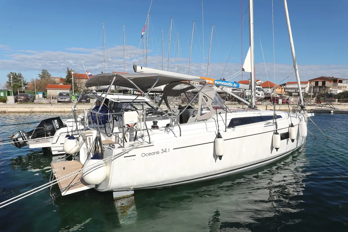 Exterior view of Rooster, a Beneteau Oceanis 34.1 sailboat at Pirovac, Croatia