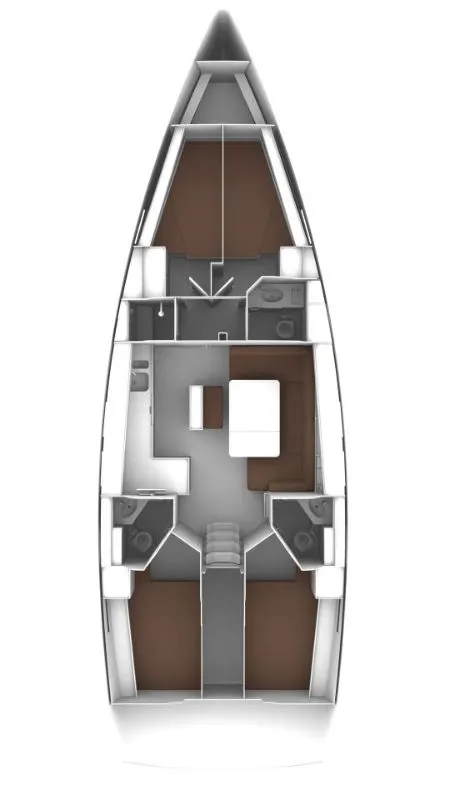 Floor plan of Natti, a Bavaria Cruiser 46 sailboat at Grad Pula, Croatia