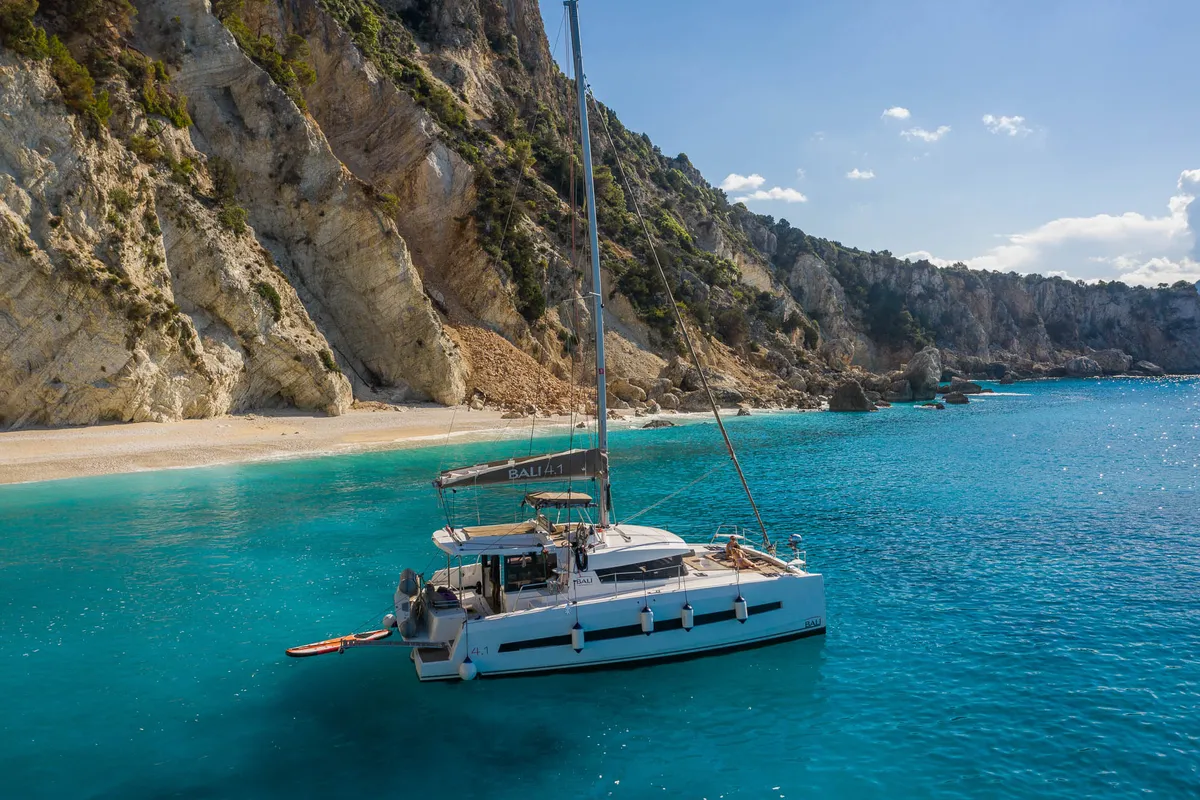 Head on Georgia, a Bali 4.1 catamaran at Preveza, Greece