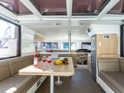 Salon of Georgia, a Bali 4.1 catamaran at Preveza, Greece