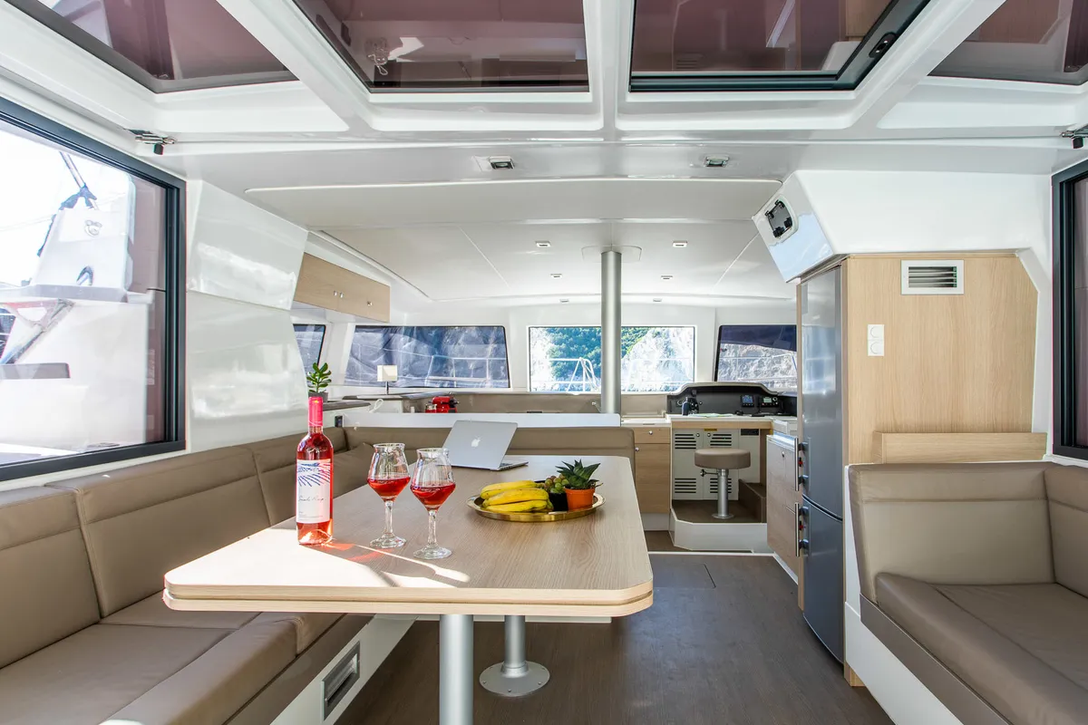Salon of Georgia, a Bali 4.1 catamaran at Preveza, Greece