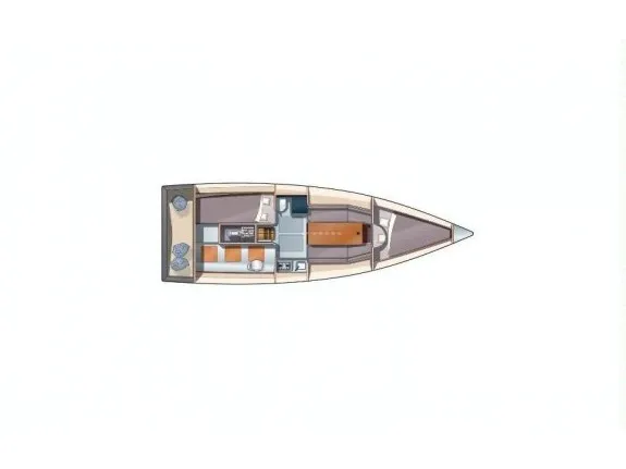 Floor plan of Telika, a Django 770 sailboat at Kerners, France