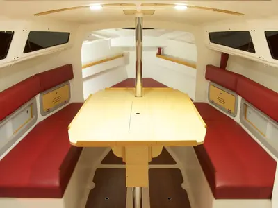 Salon of Telika, a Django 770 sailboat at Kerners, France