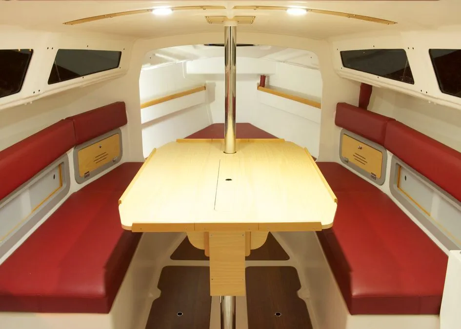 Salon of Telika, a Django 770 sailboat at Kerners, France