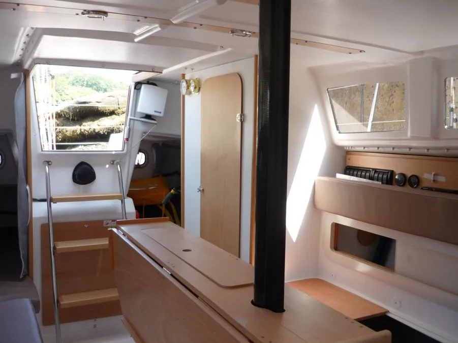 Salon of Telika, a Django 770 sailboat at Kerners, France